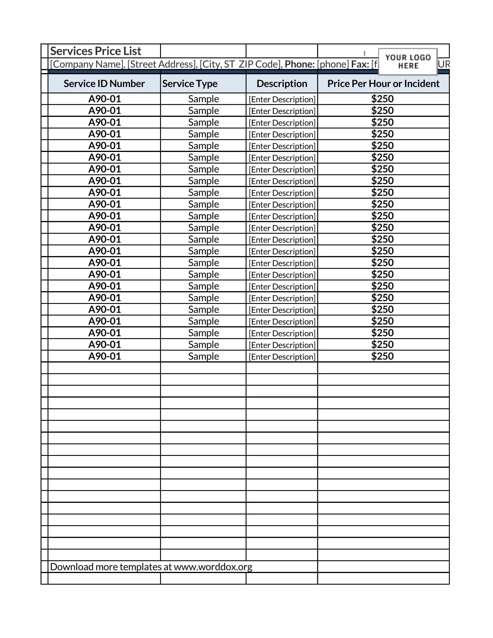 45 Free Printable Price List Templates (Word, Excel, PDF)