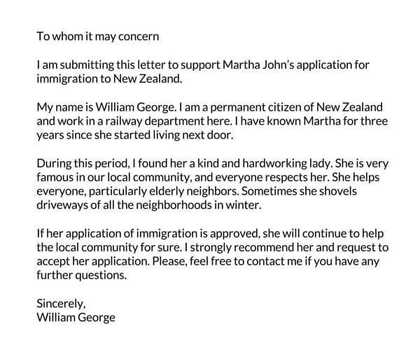 Free moral character letter sample for immigration