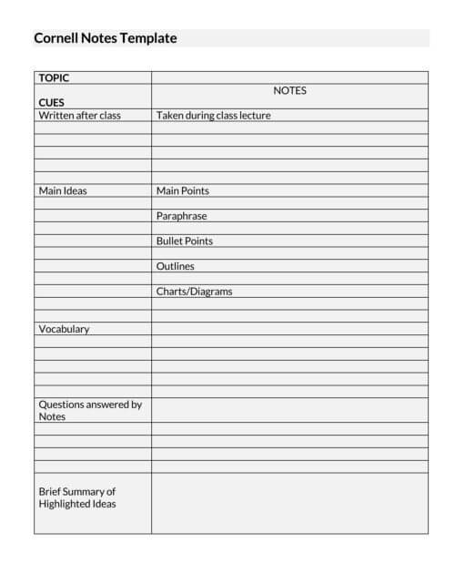 cornell note taking method pdf