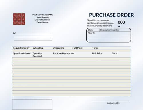 microsoft purchase order template free