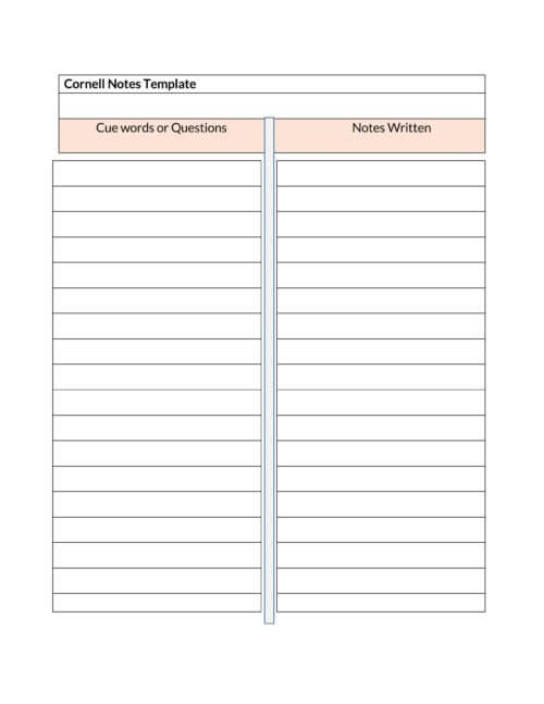 cornell notes sheet pdf