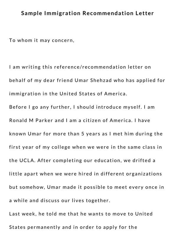 Editable moral character letter sample for immigration (free)