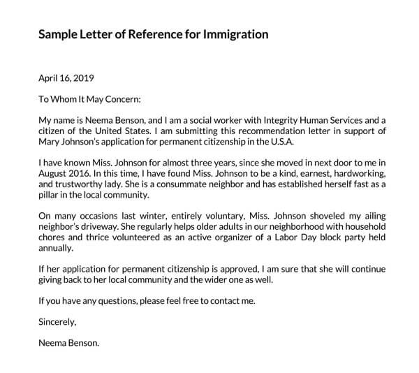 sample letter to immigration to support marriage
