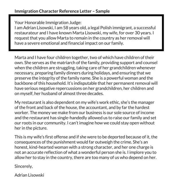 Printable moral character letter form for immigration (free)