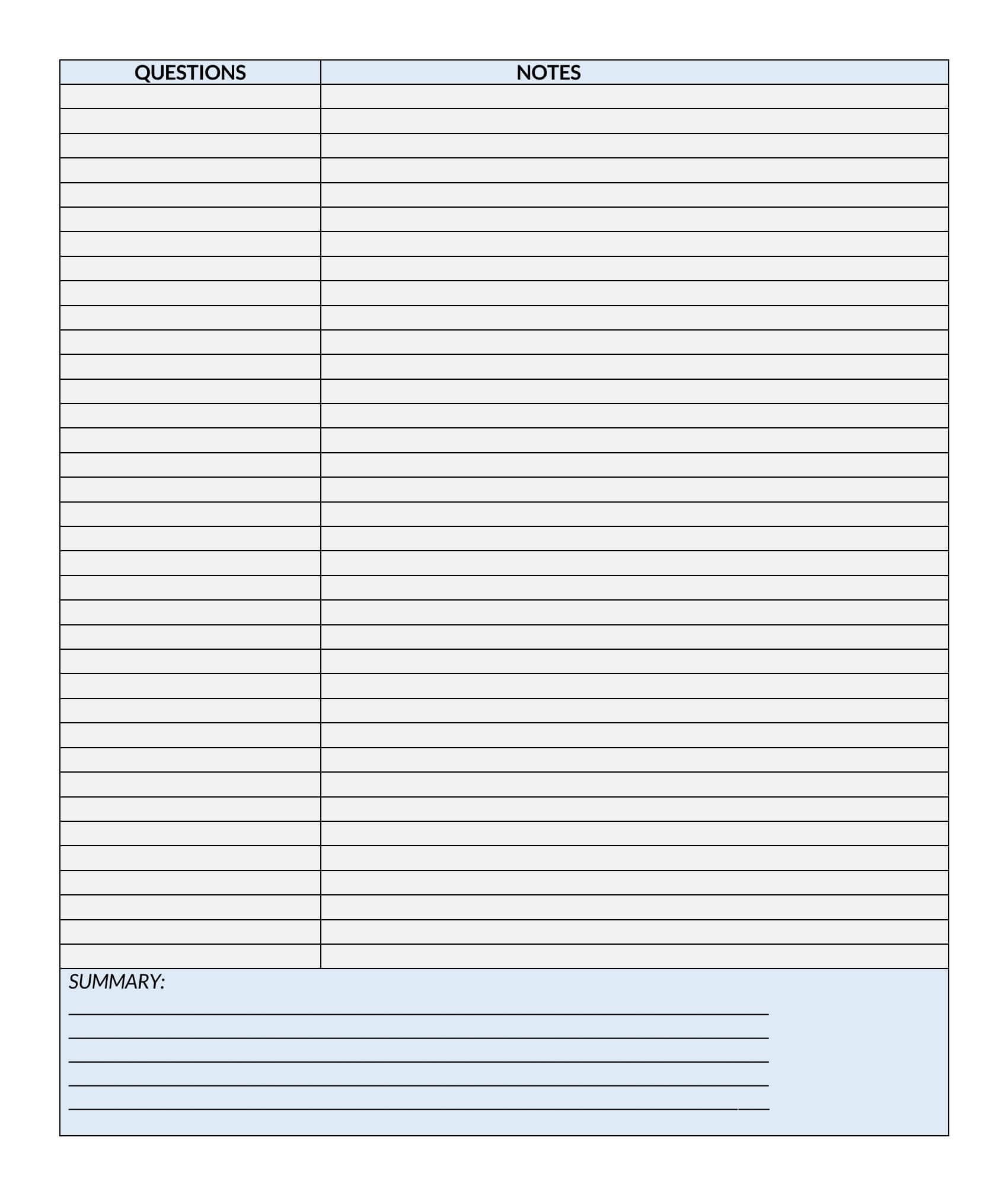 PDF Cornell Note Example Download