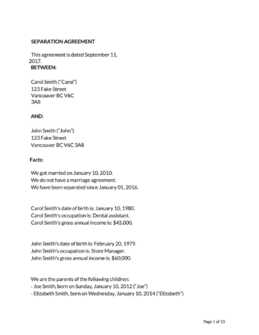 Image 7 for Informal Separation Agreement Template
