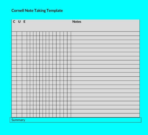 cornell note taking template pdf