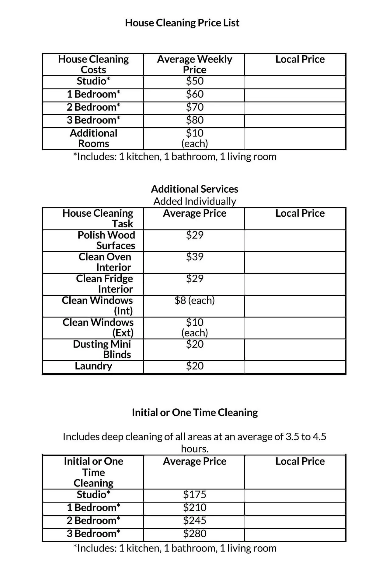 45 Free Printable Price List Templates (Word, Excel, PDF)