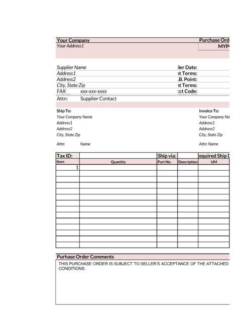 free printable purchase order form