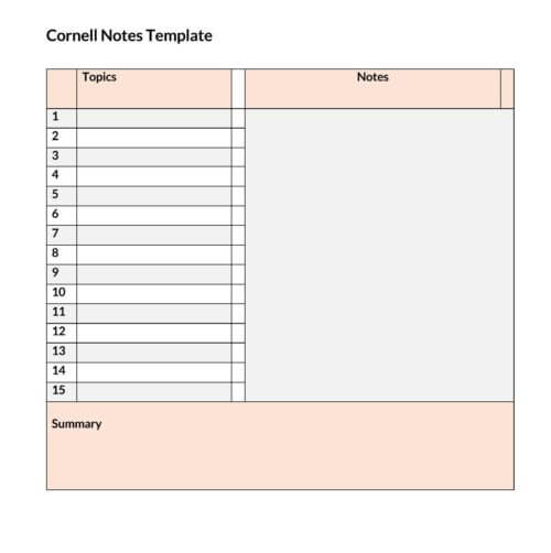 free printable note taking templates