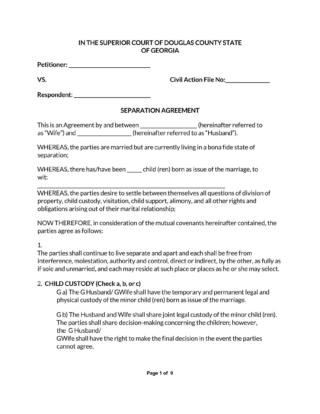 38+ Free Separation Agreement Templates (Word - PDF)