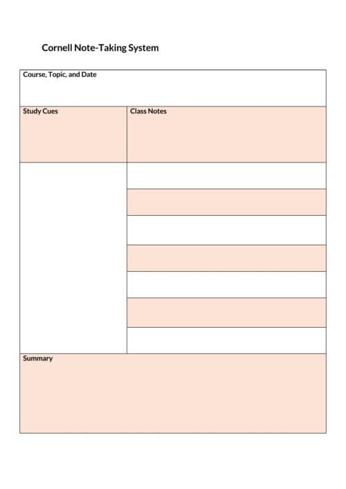 blank cornell notes worksheet