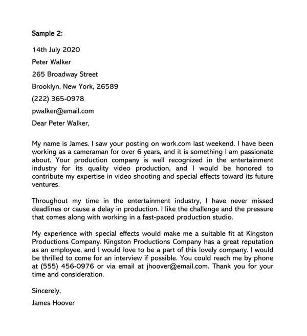 Professional artist cover letter examples