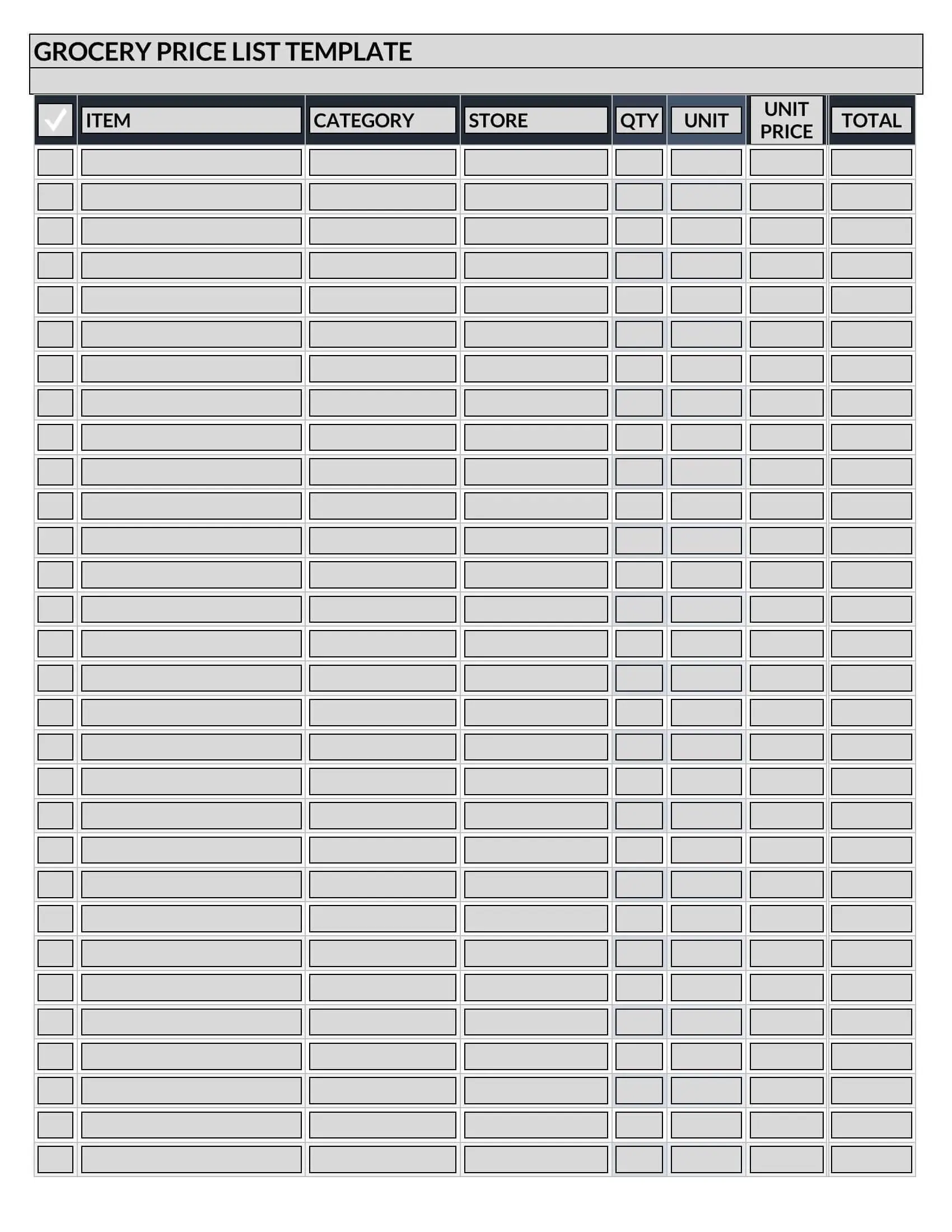 45 Free Printable Price List Templates (Word, Excel, PDF)