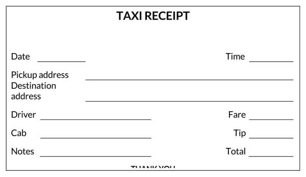 Blank-Taxi--Receipt-Template Sample