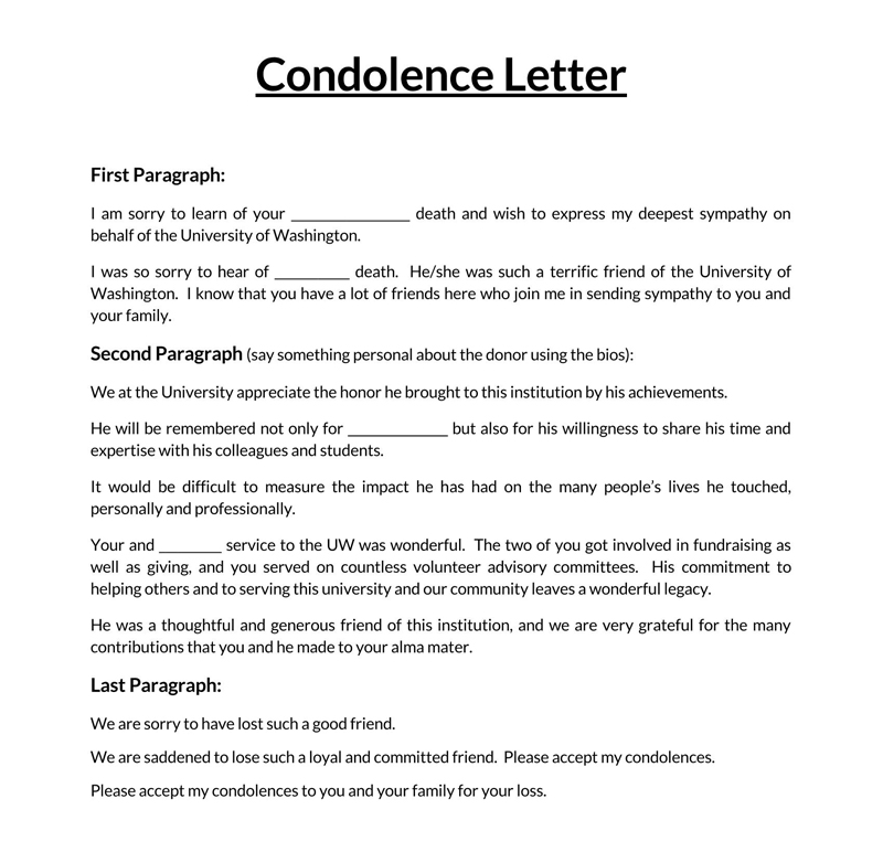 Professional Comprehensive Death of Relative Condolence Letter Sample 02 for Word Document