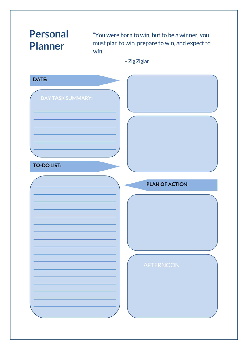 Convenient daily planner template word 20