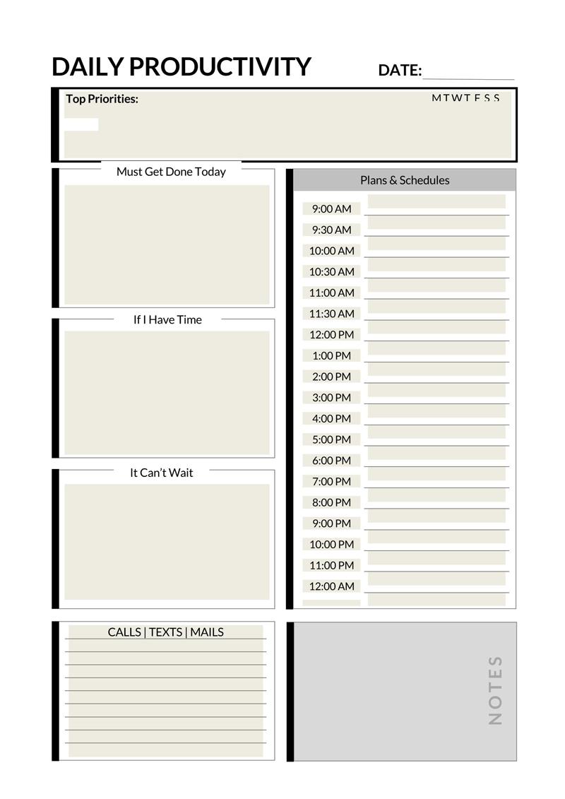 36+ Best Daily Planner Templates (Word Excel) Printable