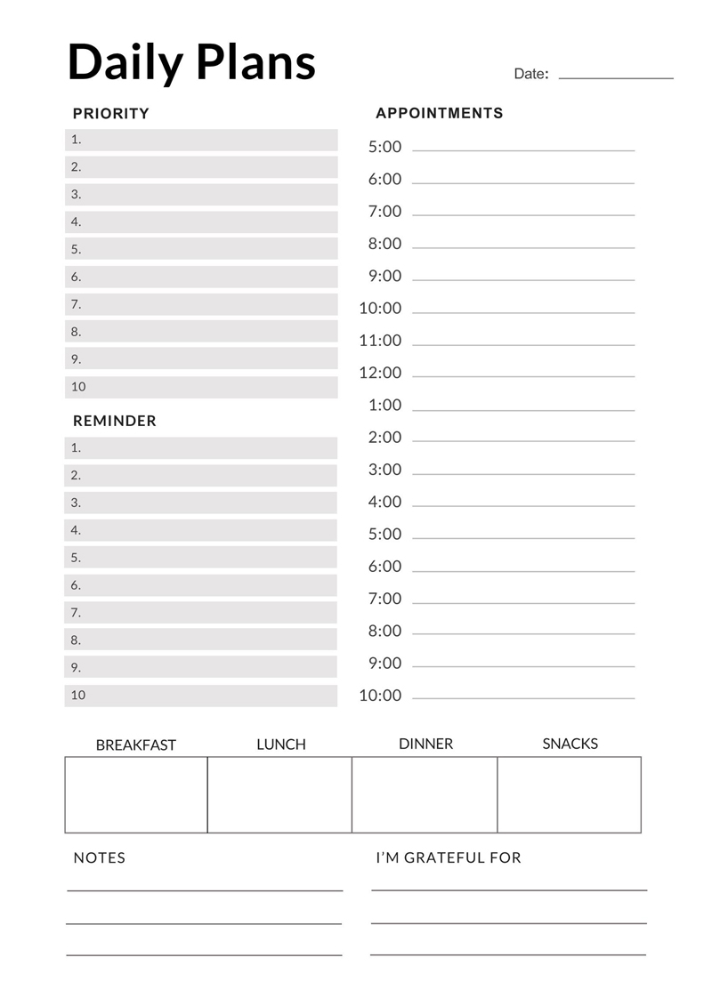 Editable daily planner template printable 26
