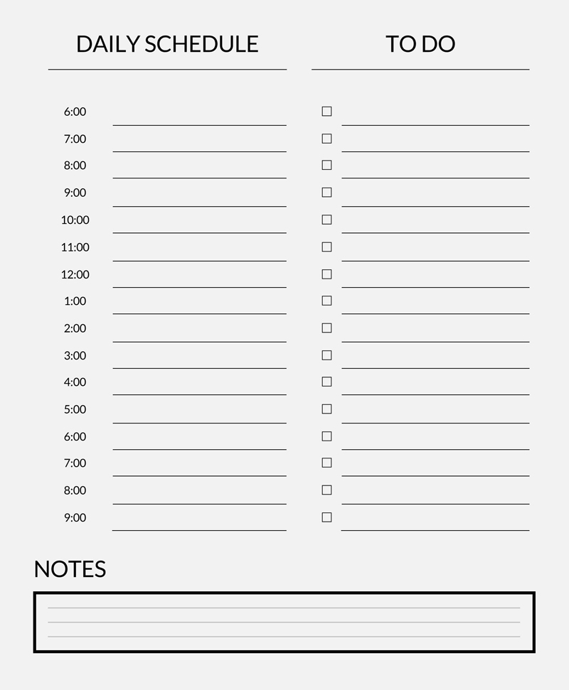 free printable daily task sheet