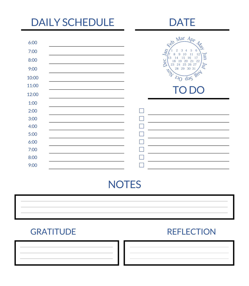 daily planner examples