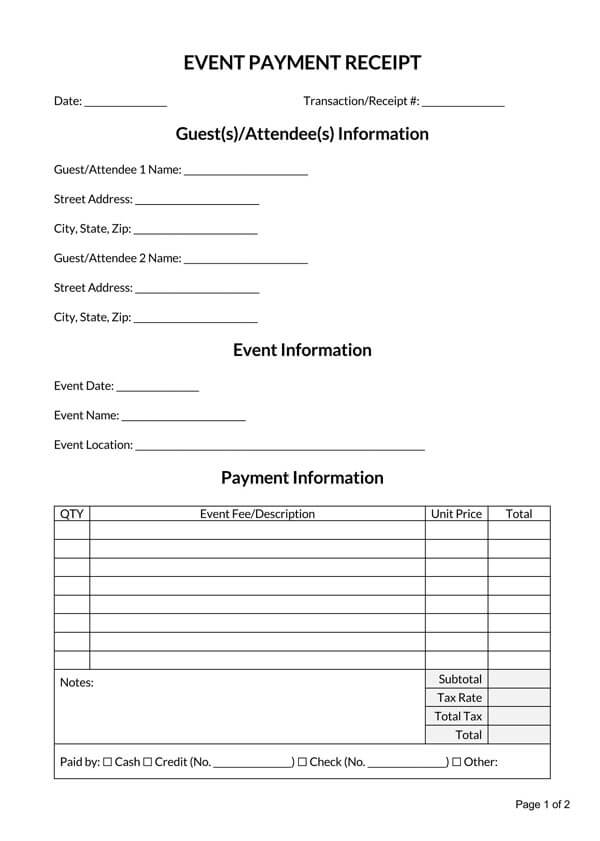 Event-Payment-Receipt-Template Form