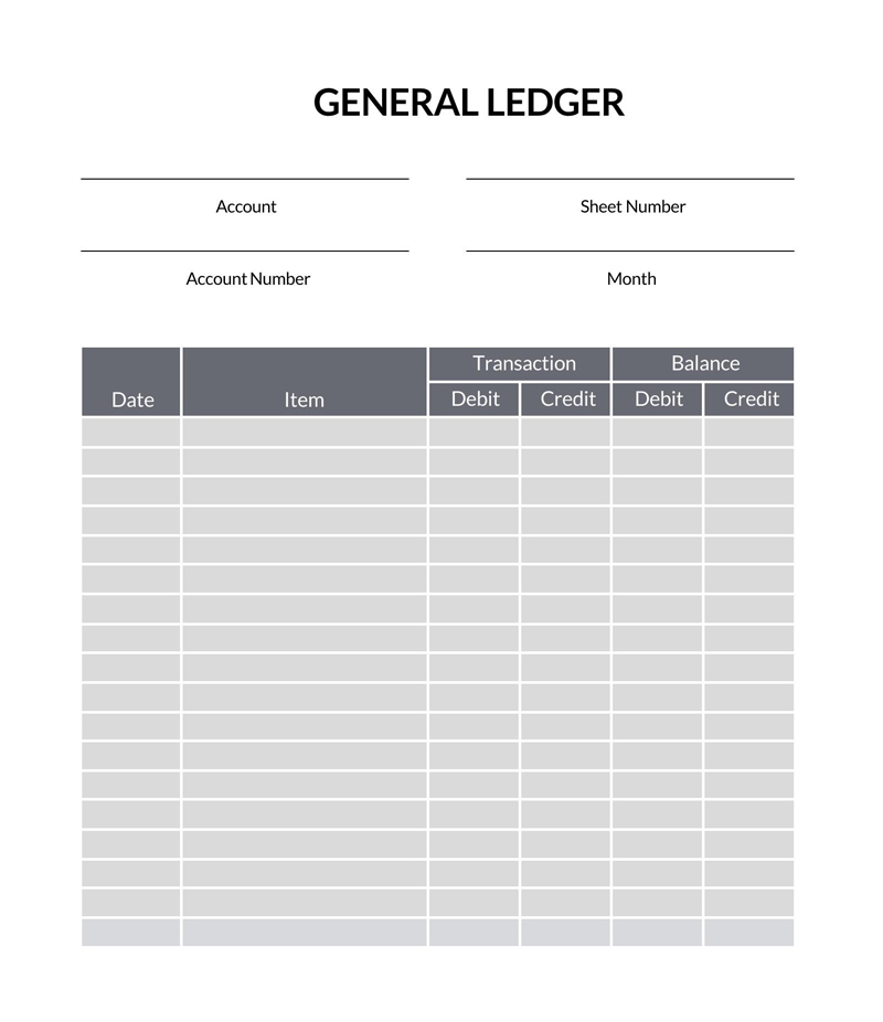 general ledger template word