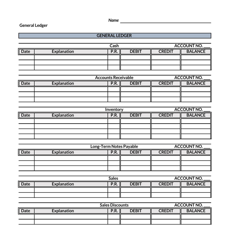 General ledger template in Excel format 15