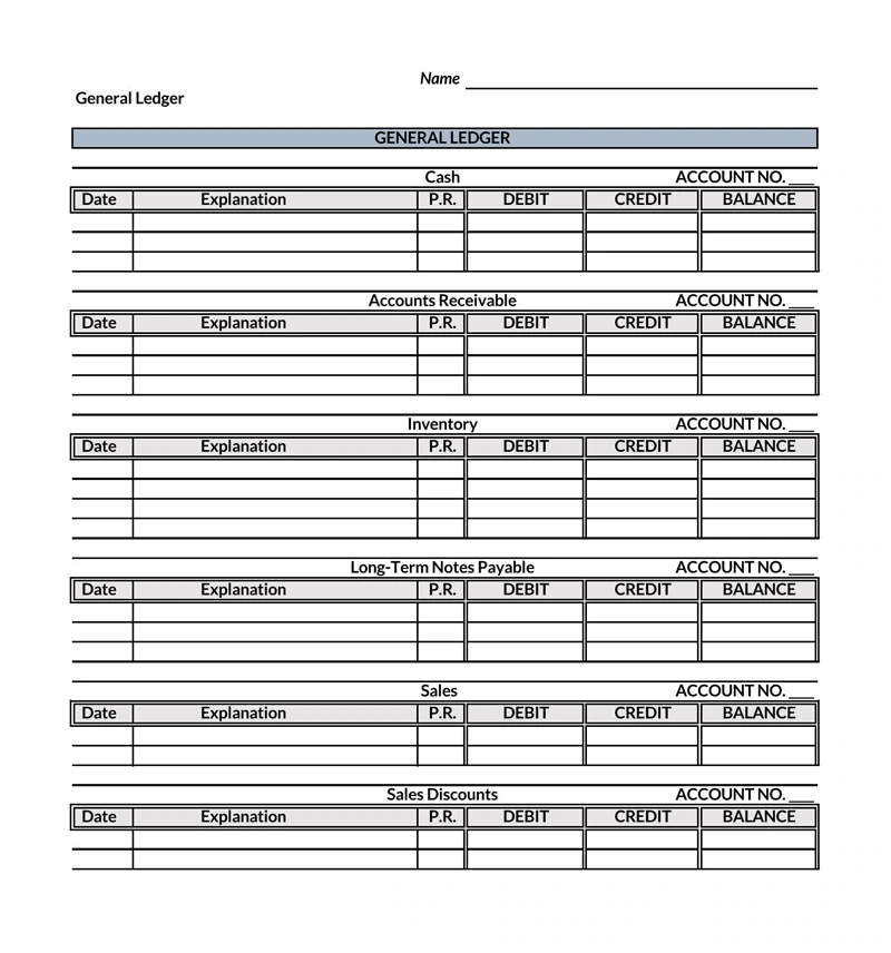 General Ledger Template