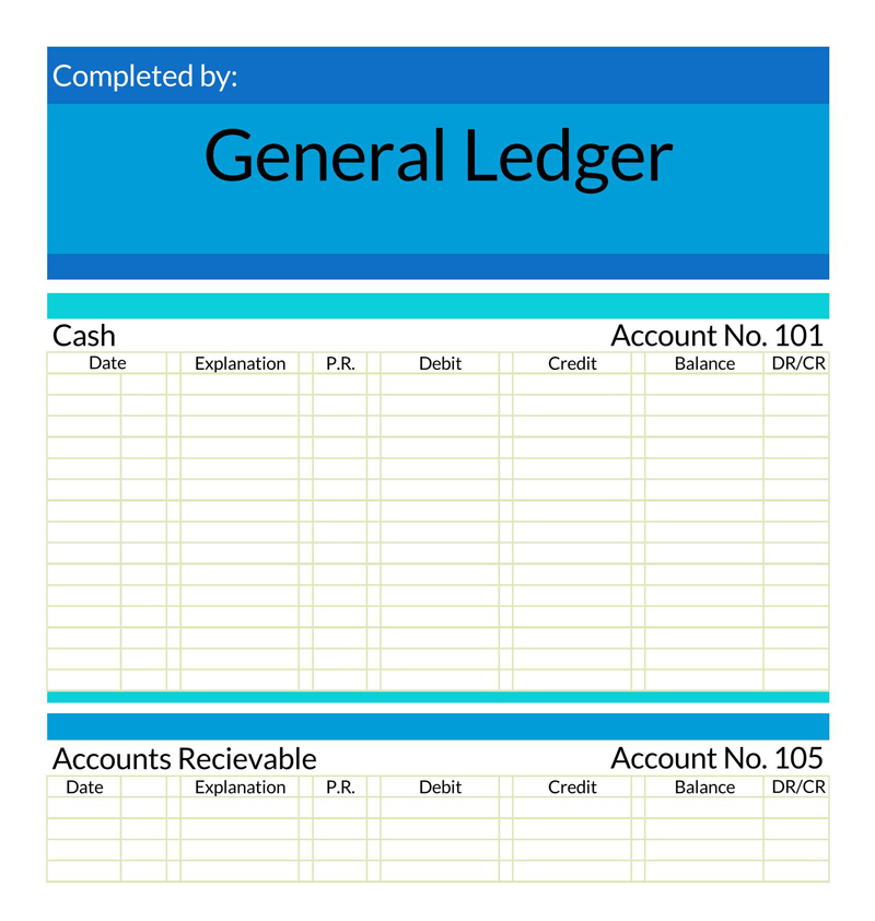 Free general ledger template designed for Excel 18