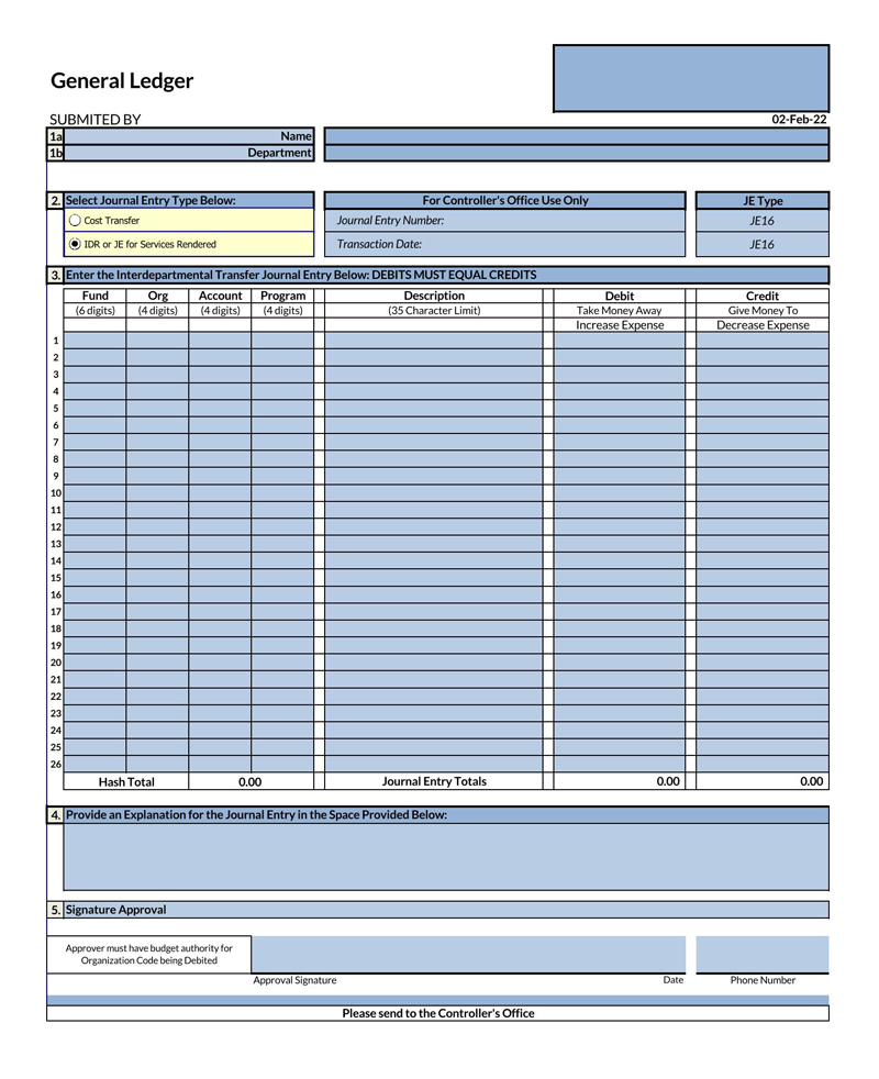 Editable general ledger template in Excel format 19
