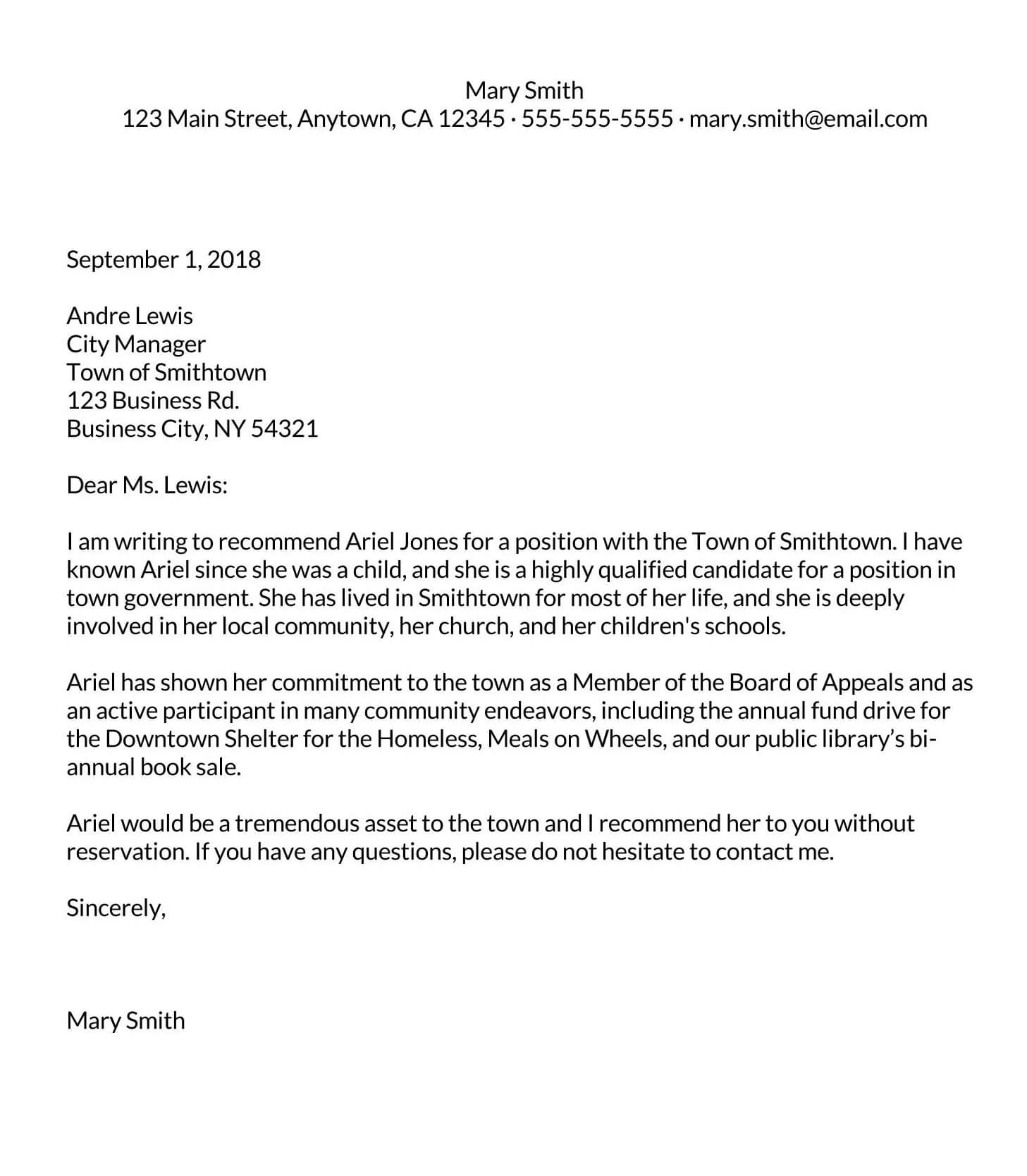 Downloadable reference letter template in Word Format