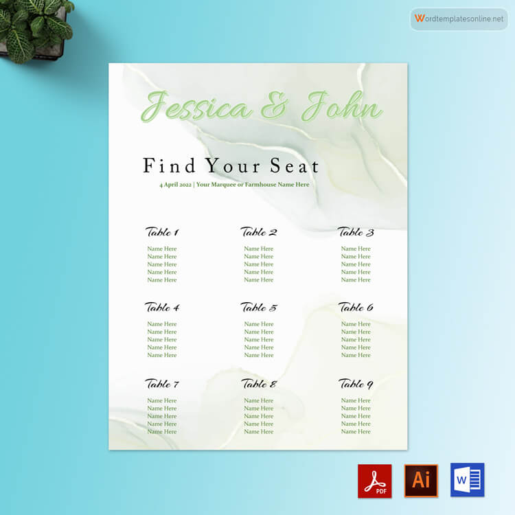 Wedding Seating Chart Template PDF