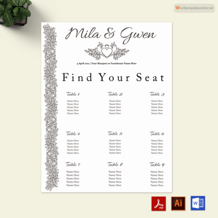20 Free Wedding Seating Chart Templates (Simplify Planning)