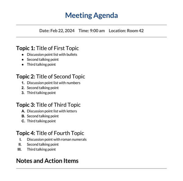 Retrospective Meeting Agenda Template