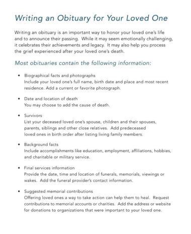 40 Free Obituary Templates How to Write (with Samples) 40 Free Obituary Templates How to Write (with Samples)