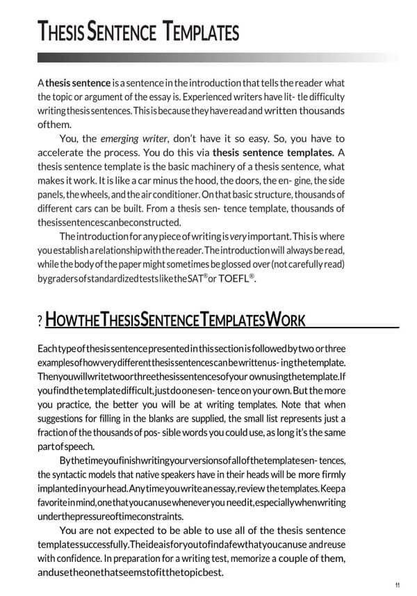 Strong Professional Thesis Statement Template 01 as Word File