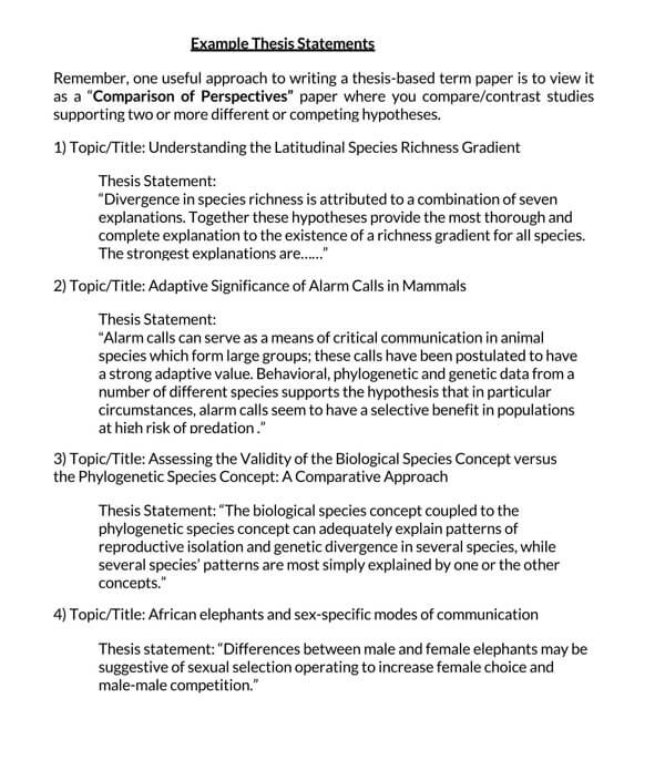 Thesis Statement Word Document Sample