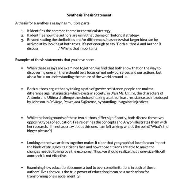 Great Comprehensive Argumentative Thesis Statement Template 05 as Word File