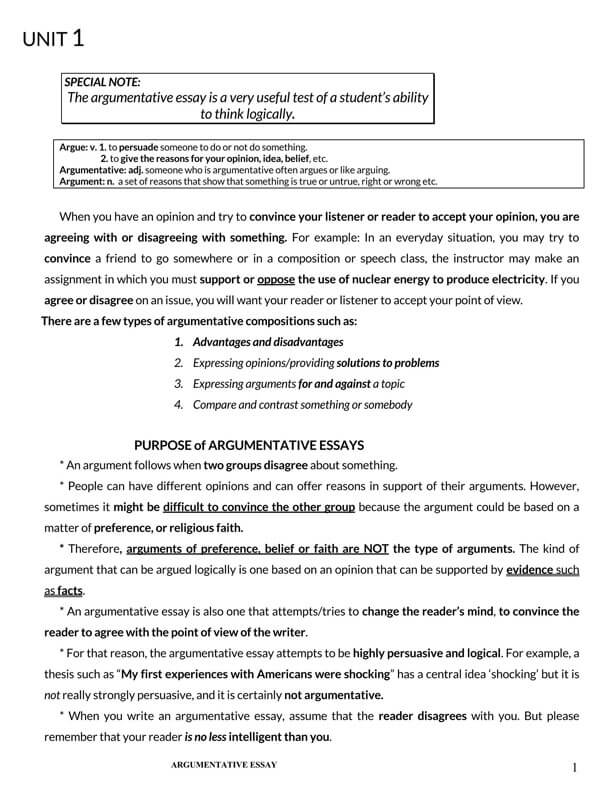 Strong Printable Expository Thesis Statement Template 01 as Word Document