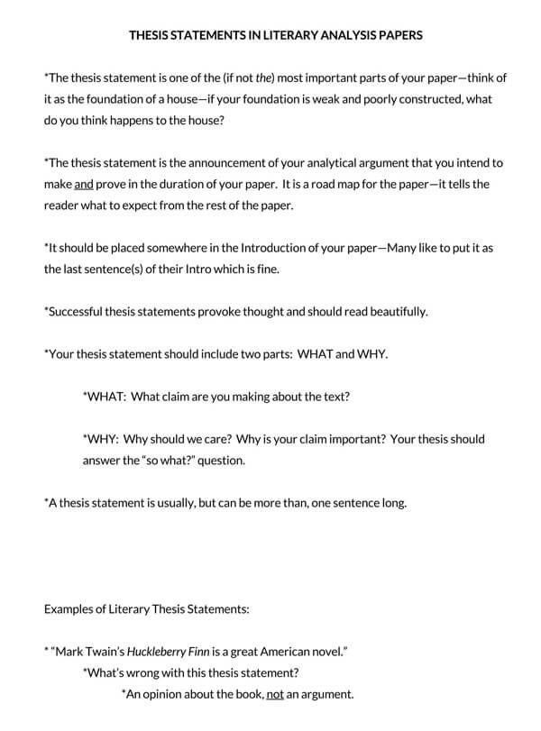 Strong Printable Expository Thesis Statement Template 03 as Word Document