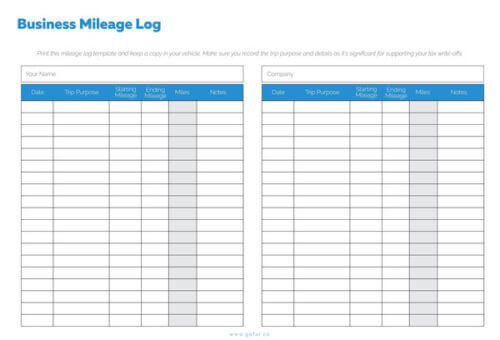 free mileage log template excel