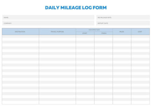 mileage log template pdf