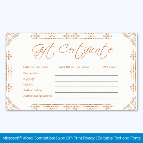 Printable Gift Certificate Template