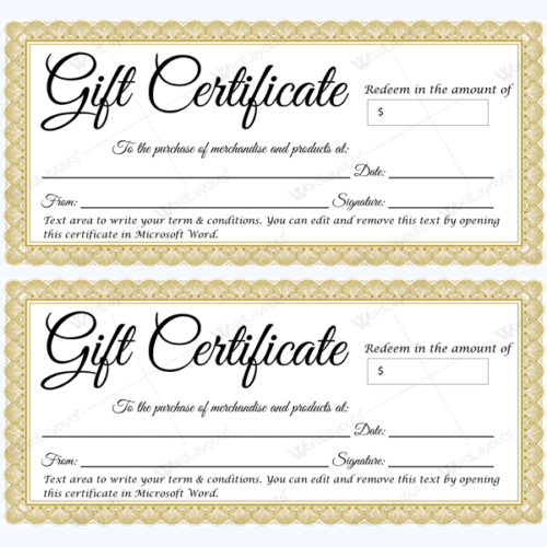Free Gift Certificate Tempalte