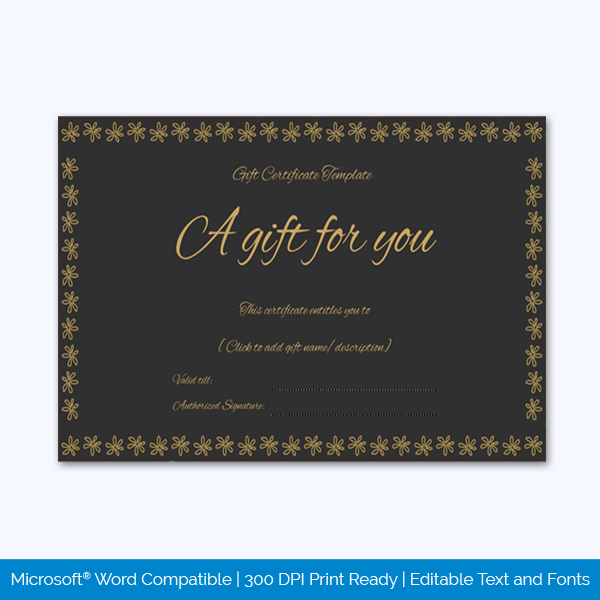 Premium Gift Certificate Templates PDF and Word