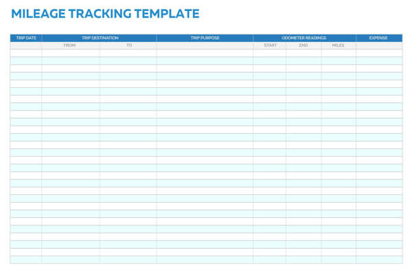 Free Mileage Tracking Template Form Sample