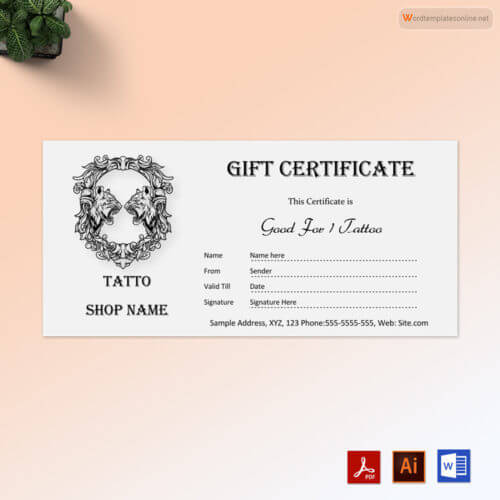 Editable Gift Certificate Sample