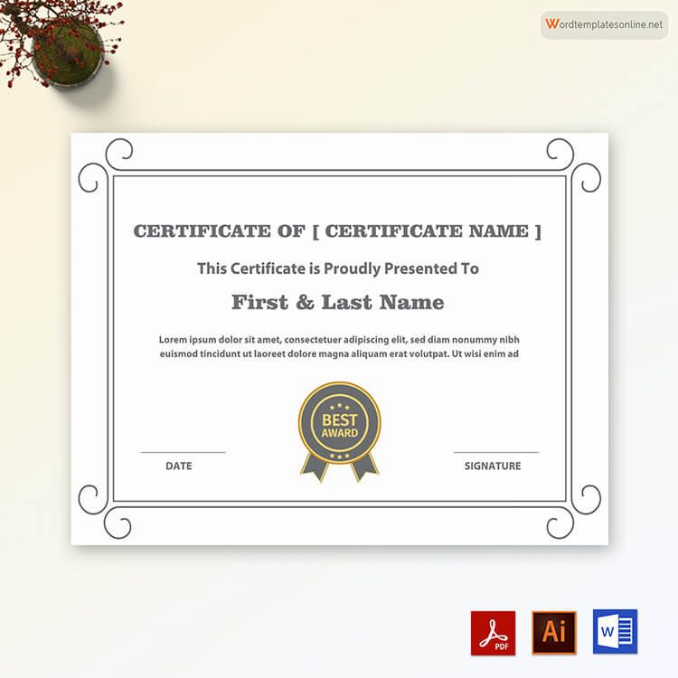 Editable Employment Award Certificate Template 02 for Illustrator