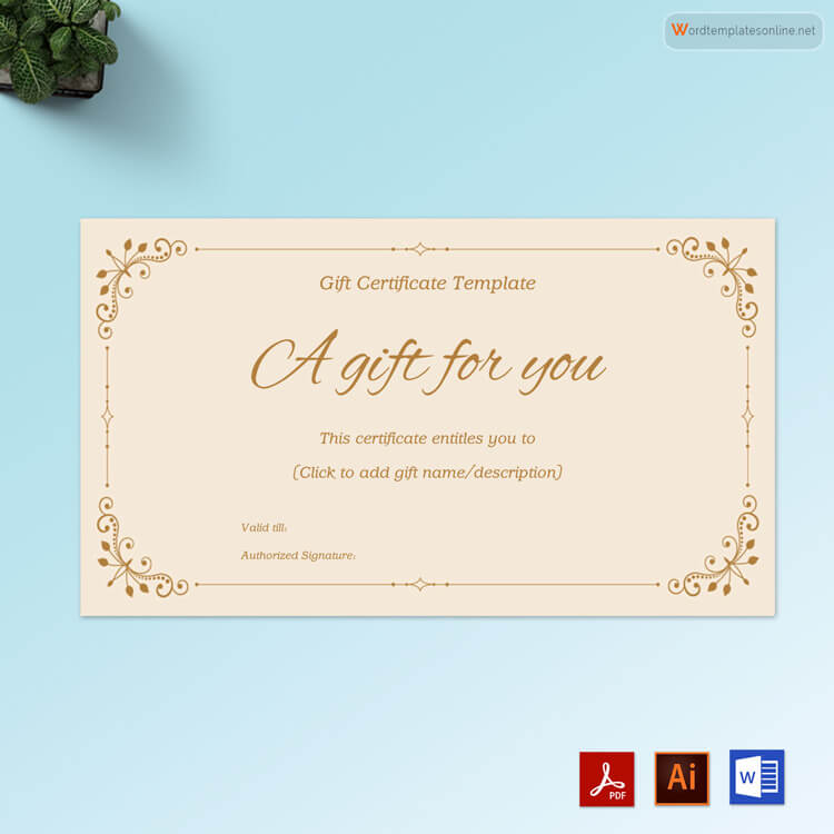 Customizable Gift Certificate Templates - PDF